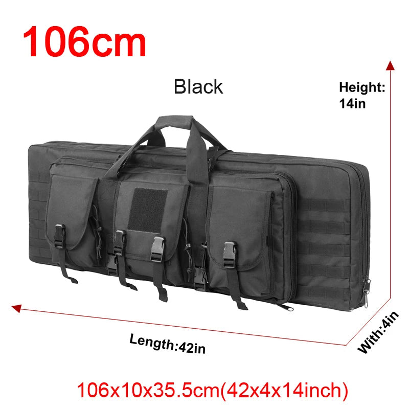 LQARMY Tactical Double Rifle Case with Molle Bag Sniper