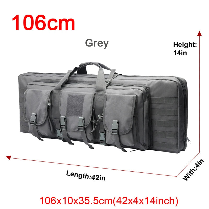 LQARMY Tactical Double Rifle Case with Molle Bag Sniper