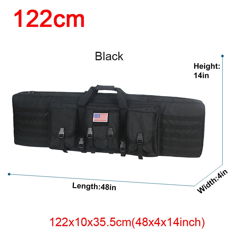 LQARMY Tactical Double Rifle Case with Molle Bag Sniper