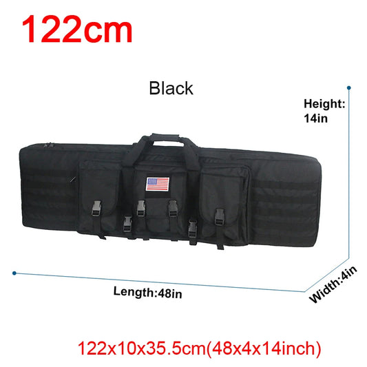 LQARMY Tactical Double Rifle Case with Molle Bag Sniper