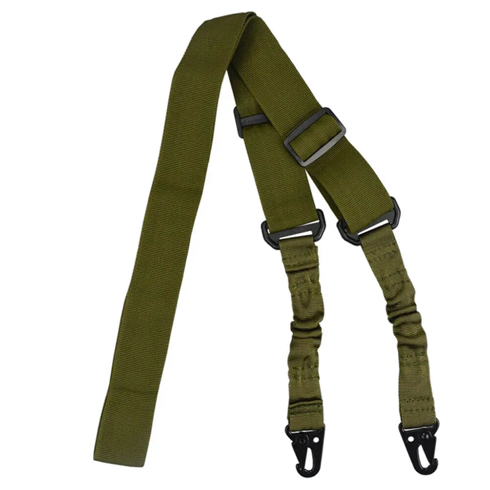 Two Points Rifle Sling With Length Adjuster And Metal Hook