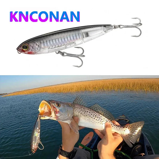 YTYIN Surface Pencil Lure Swimbait Topwater for Bass Trout