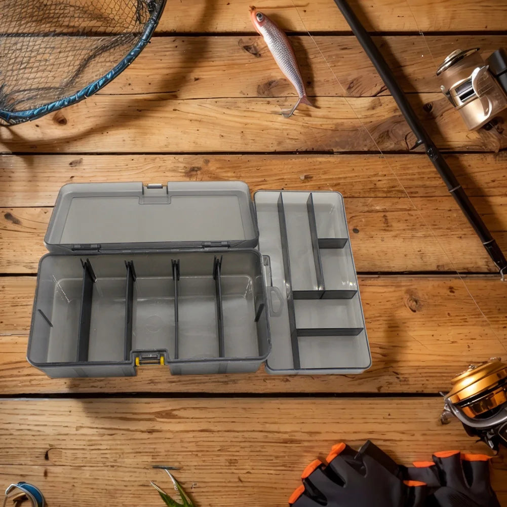 Shunmaii Double Layer Fishing Box With Adjustable Dividers For Bait