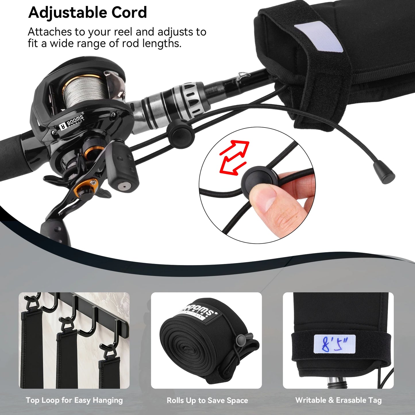 Booms Fishing Neoprene Rod Sleeve for Fishing Poles Protection