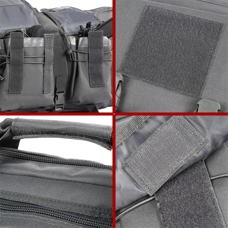 LQARMY Tactical Double Rifle Case with Molle Bag Sniper
