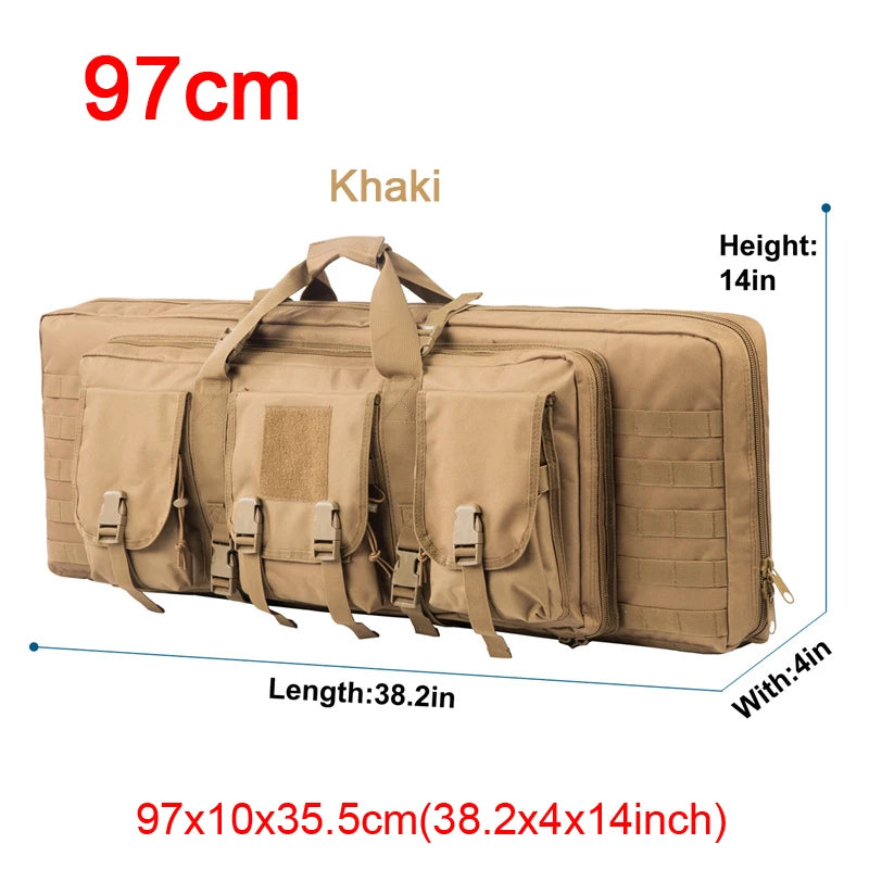 LQARMY Tactical Double Rifle Case with Molle Bag Sniper