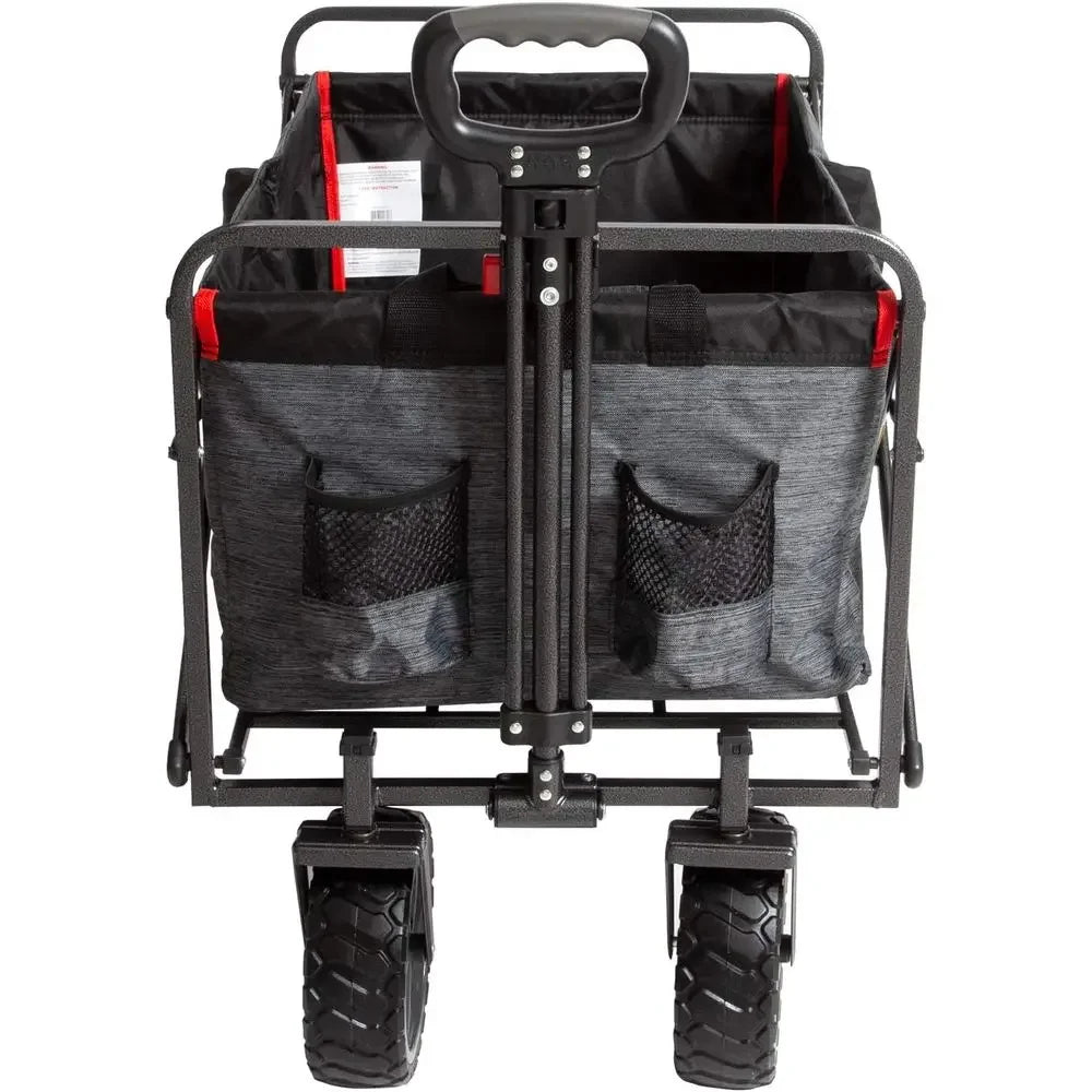 Durable Collapsible Outdoor Camping Utility Cart With All Terrain Wheels
