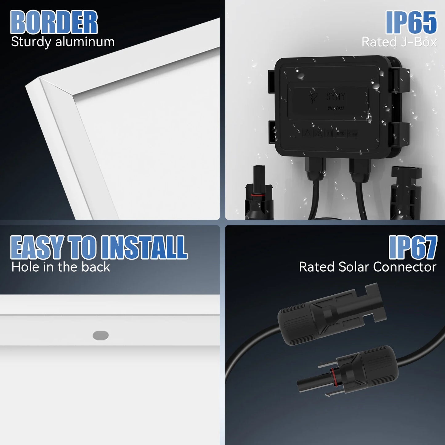 Rvpozwer 100W 12V Monocrystalline Solar Panel For RV Trailers