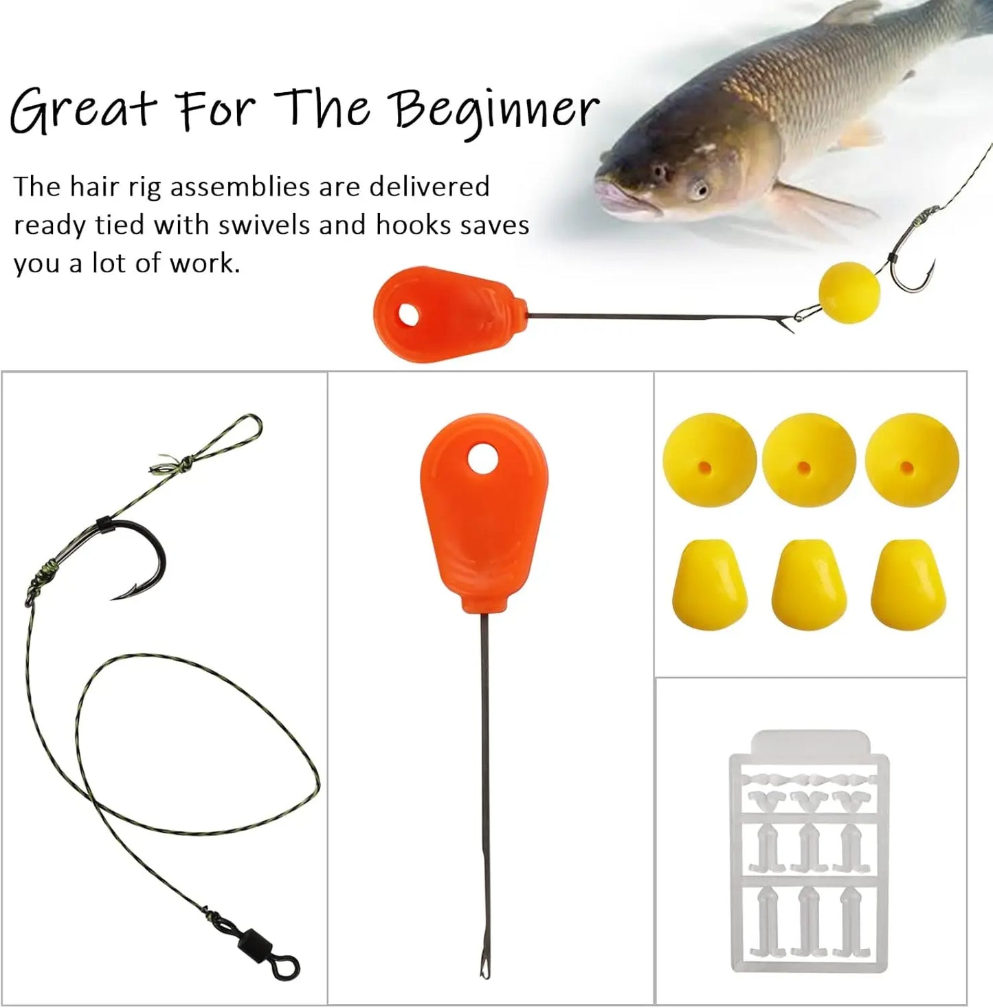 DOVESUN Carp Rig Kit With Heavy Barbed Hooks And Baits