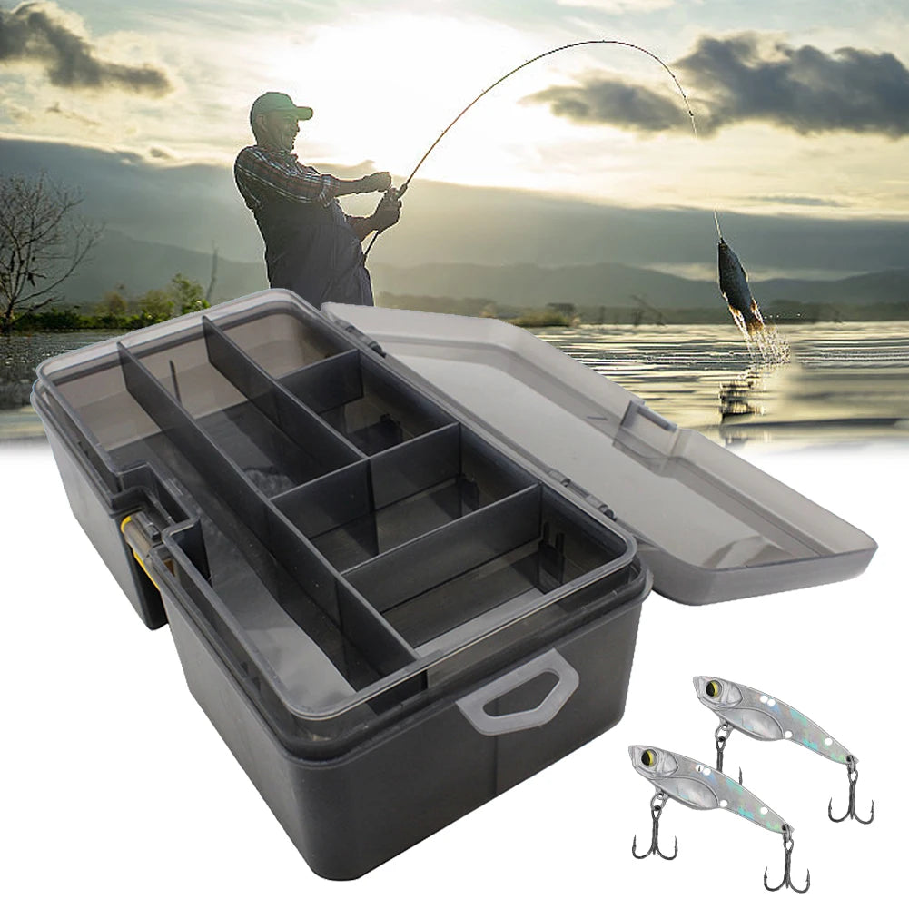 Shunmaii Double Layer Fishing Box With Adjustable Dividers For Bait