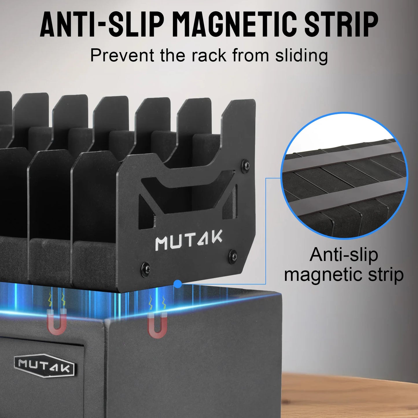 Pistol Rack For Gun Safe With Anti Slip Magnetic Strip For 4 6 8 Slots
