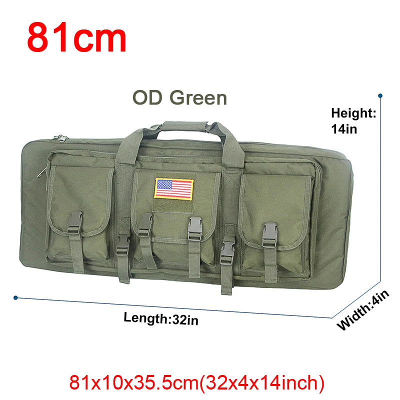 LQARMY Tactical Double Rifle Case with Molle Bag Sniper