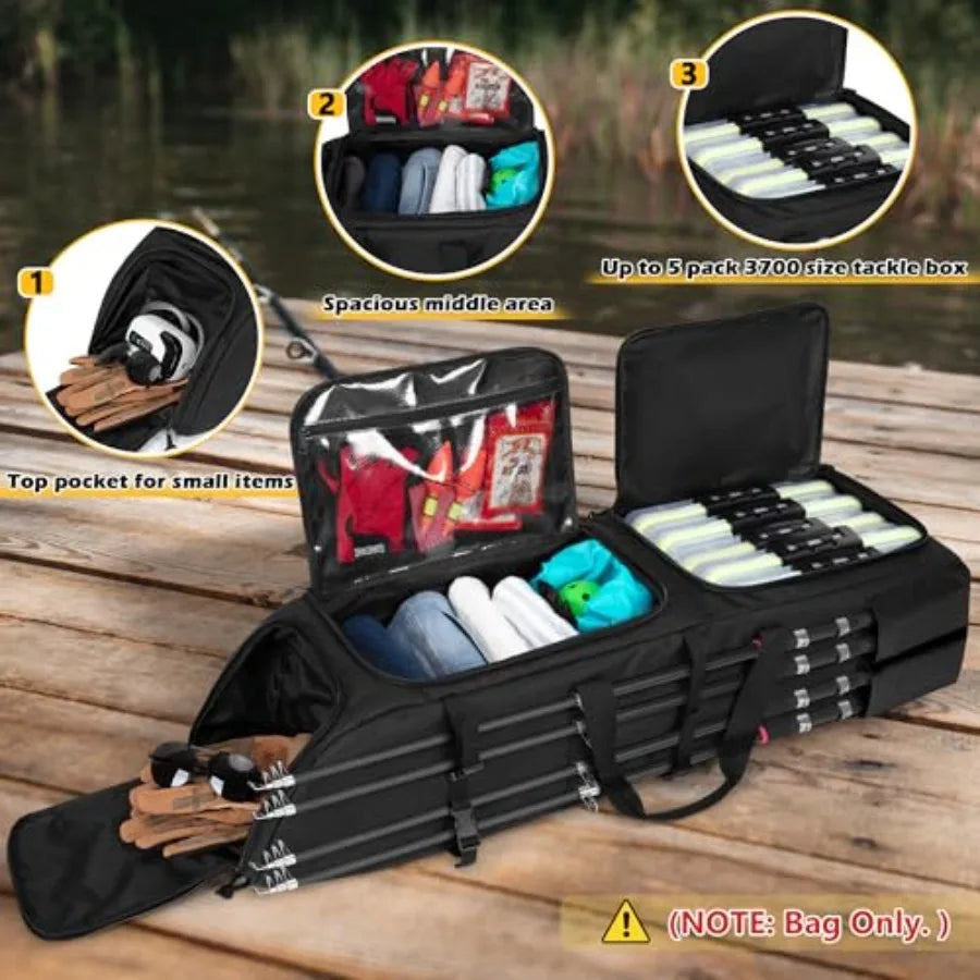 Fishing Backpack With Tactical Molle System Holds 8 Rods