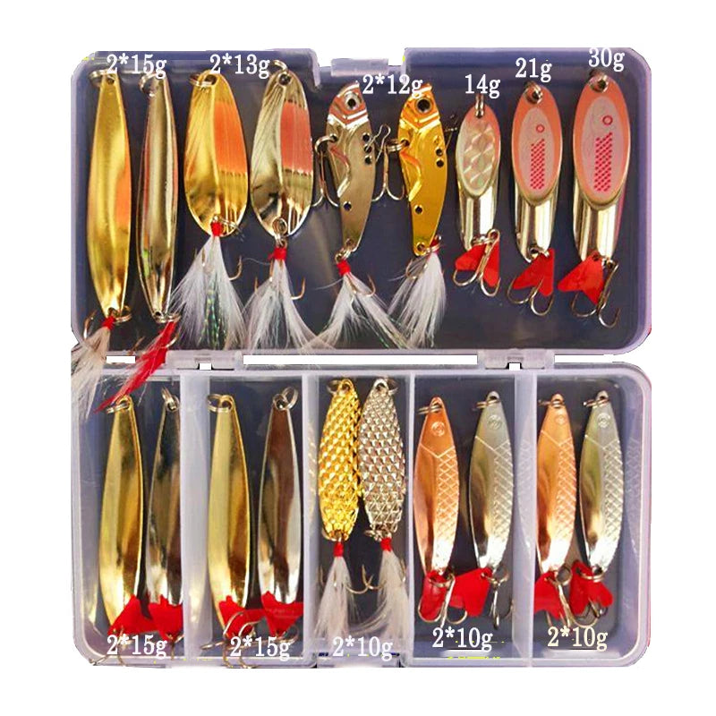 FORREECCIC Jigging Spoon Fishing Lure Set For Ocean Angling Tackle