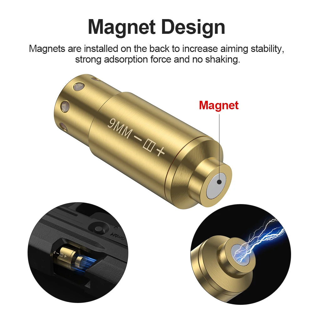Hign-concerned 9mm Red Dot Bore Sight Laser Cartridge
