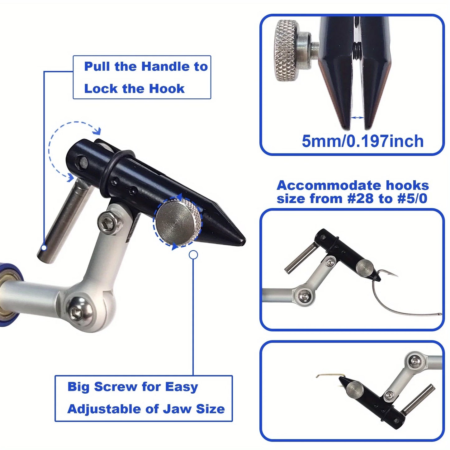 Aventik 360 Degree Rotatable Fly Tying Vise With Aluminum Base