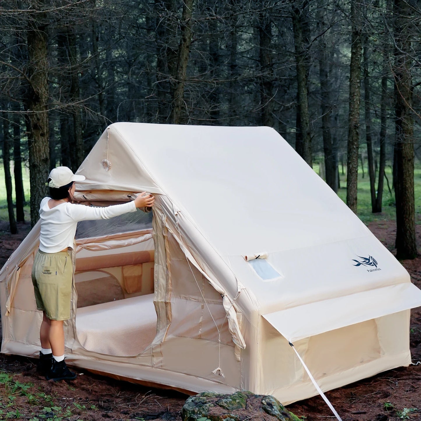 Pakicetus Inflatable Tent With Skylight Quick Setup 4 To 6 People