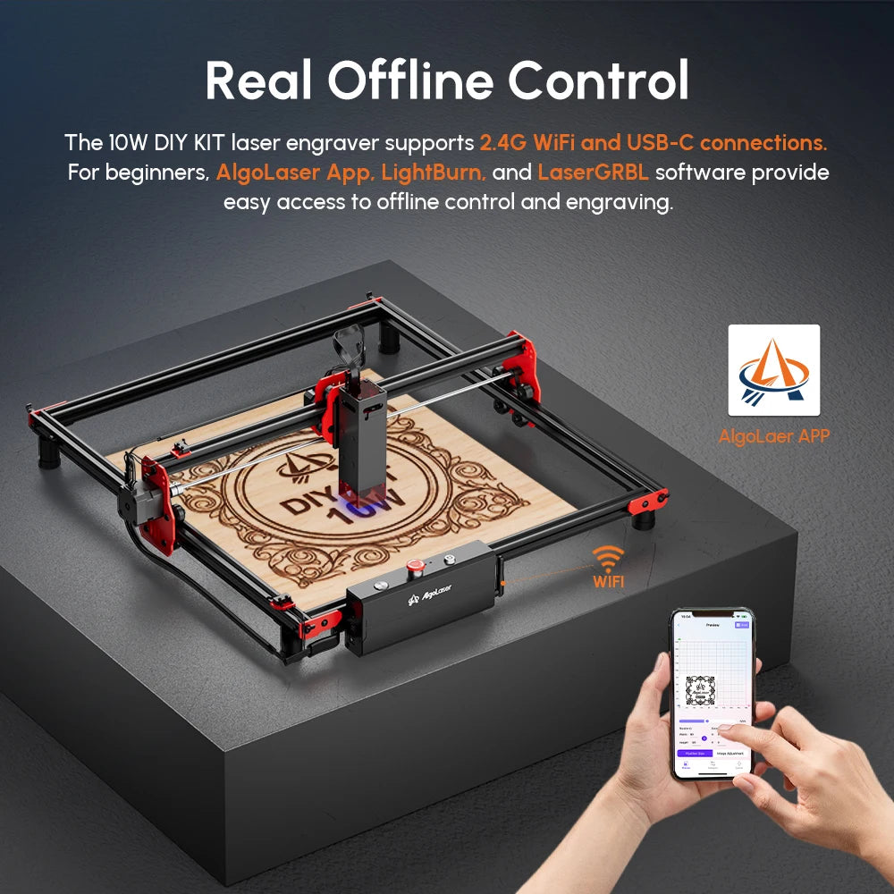 AlgoLaser 10W Laser Engraver DIY Kit CNC Cutter with Extensions