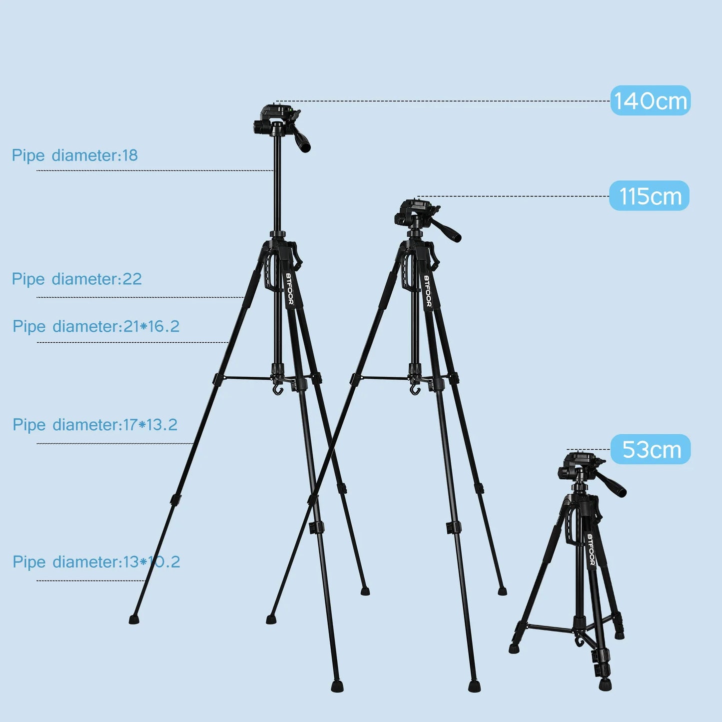 BAODEL Travel Digital Camera Tripod Pan Head Phone Mount DSLR