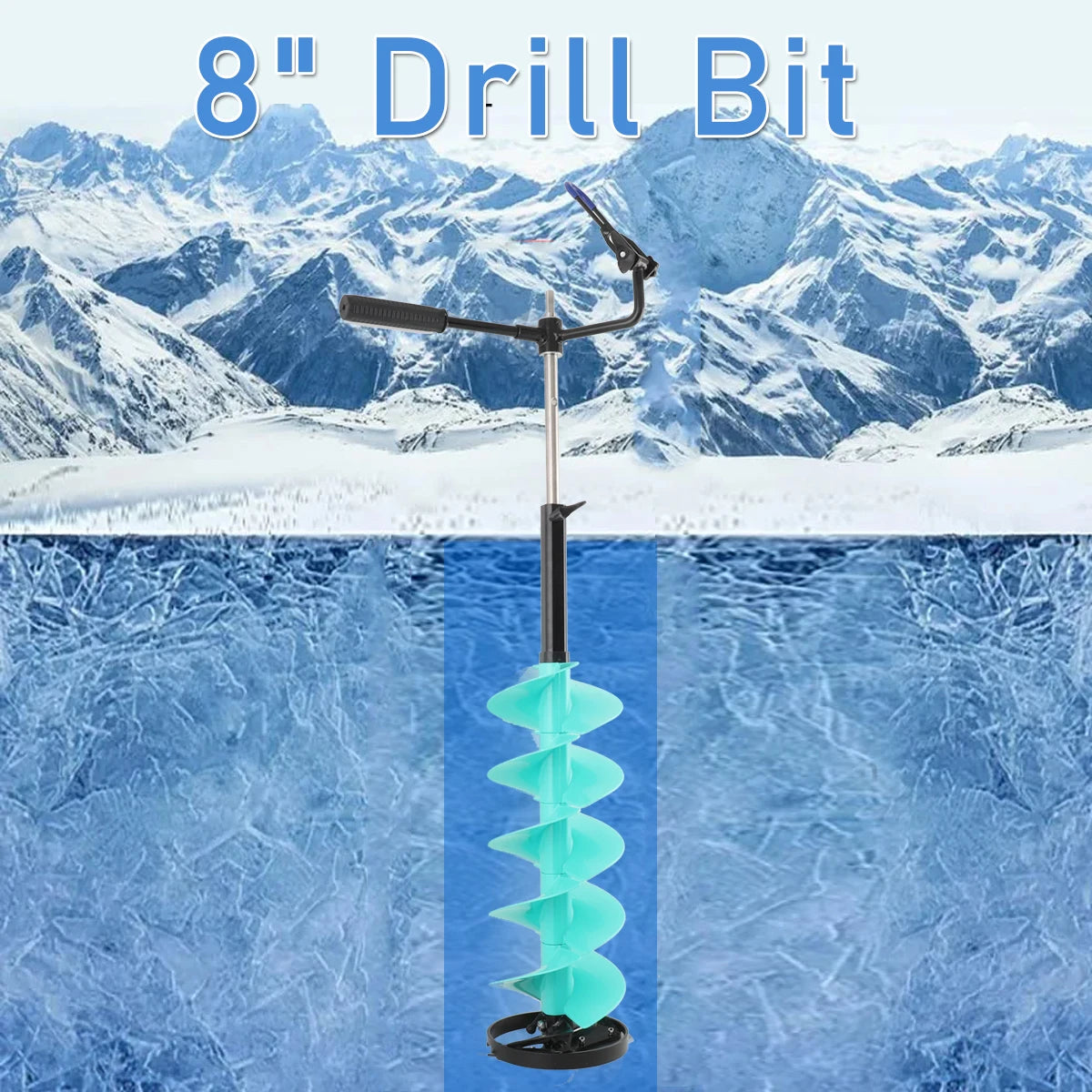 Electric Ice Auger Drill Bit With Positioner Extension Rod