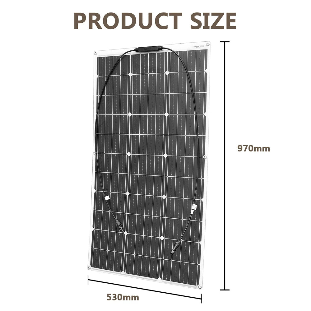 Dgsunlight 12V Flexible Solar Panel Kit 100W 200W 300W