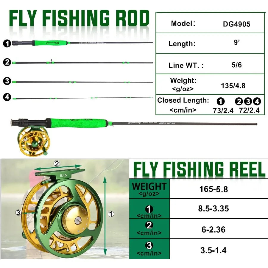 Fly Fishing Starter Kit 6 Weight Rod For Freshwater Saltwater
