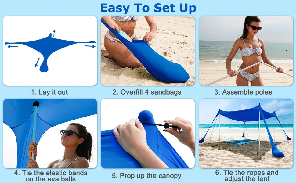 Canopy Tent Lawn And Beach Outdoor Camping Sun Protection And Cooling Shelter