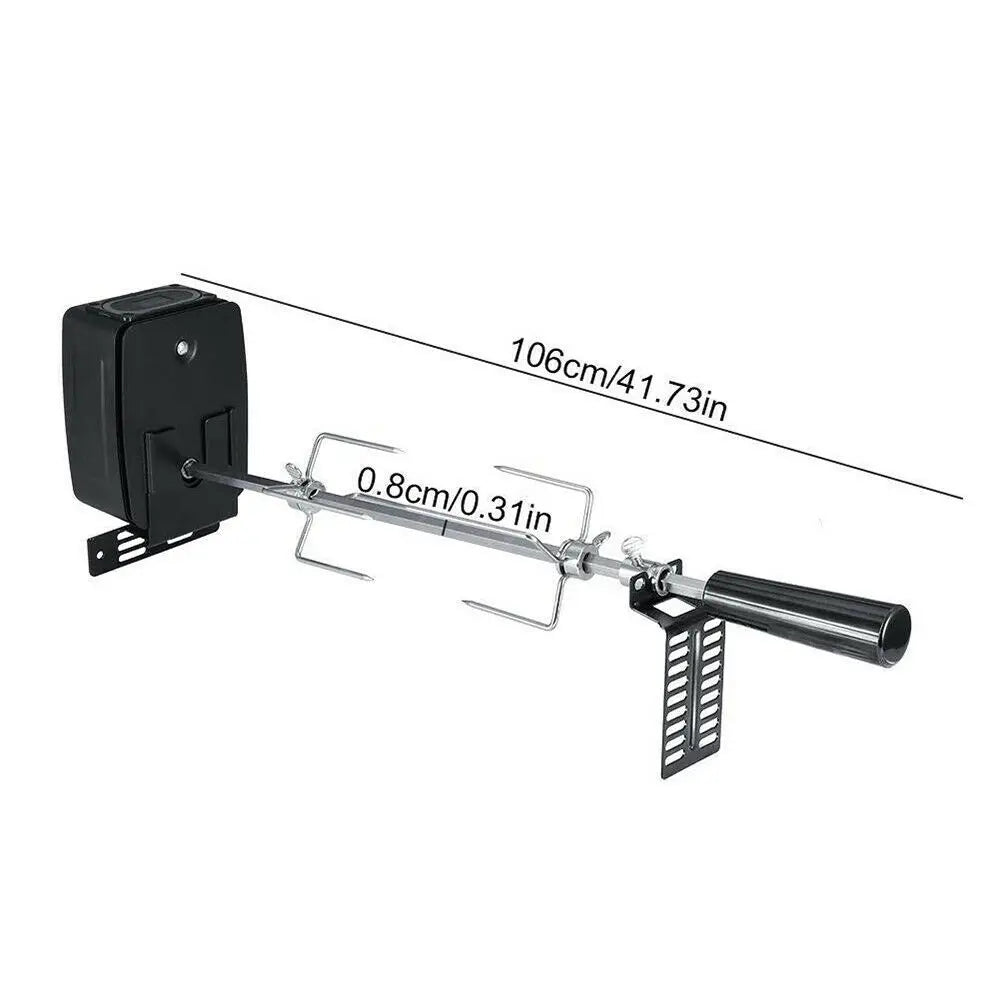 Electric BBQ Grill Spit Roaster Rotisserie Kit For Outdoor Grilling