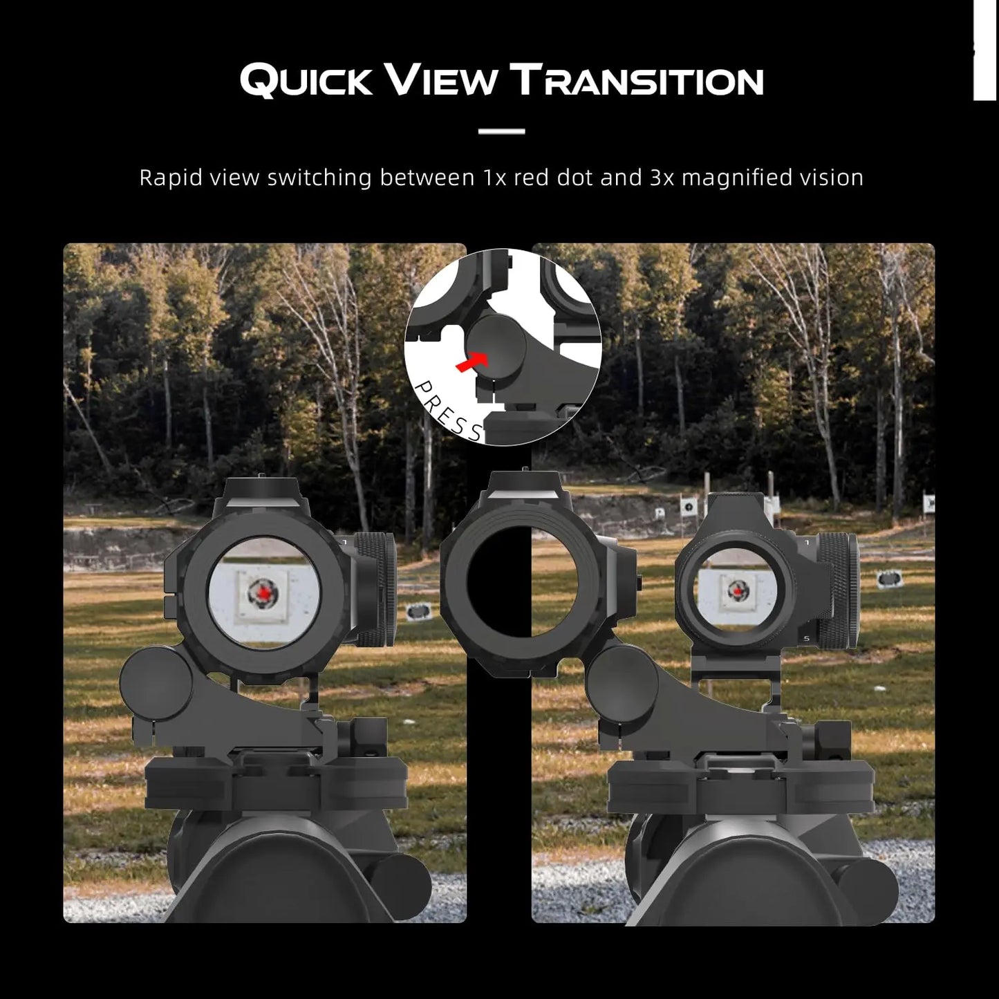Vector Optics Maverick III 3x Magnifier For AR-15 Red Dot