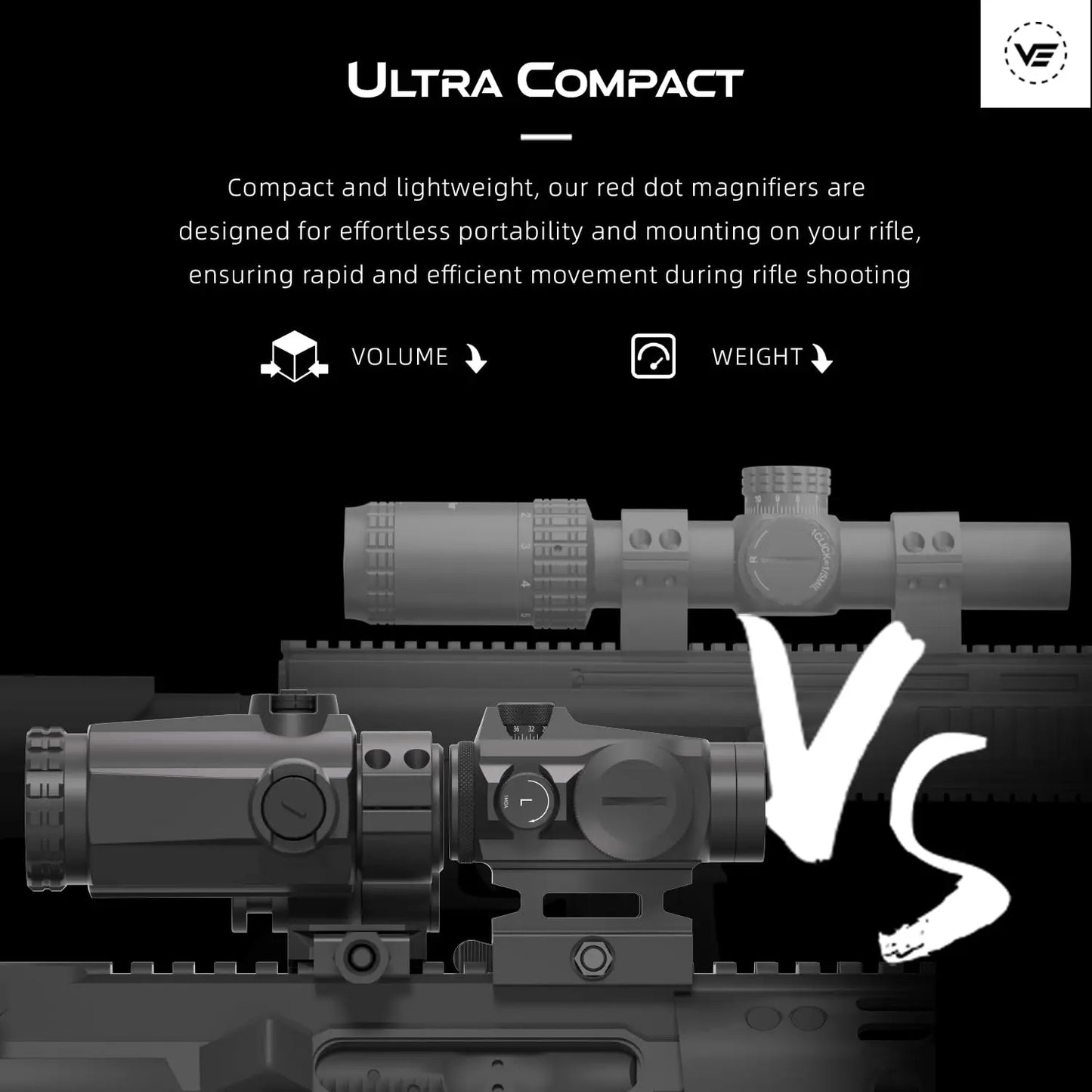 Vector Optics Maverick III 3x Magnifier For AR-15 Red Dot