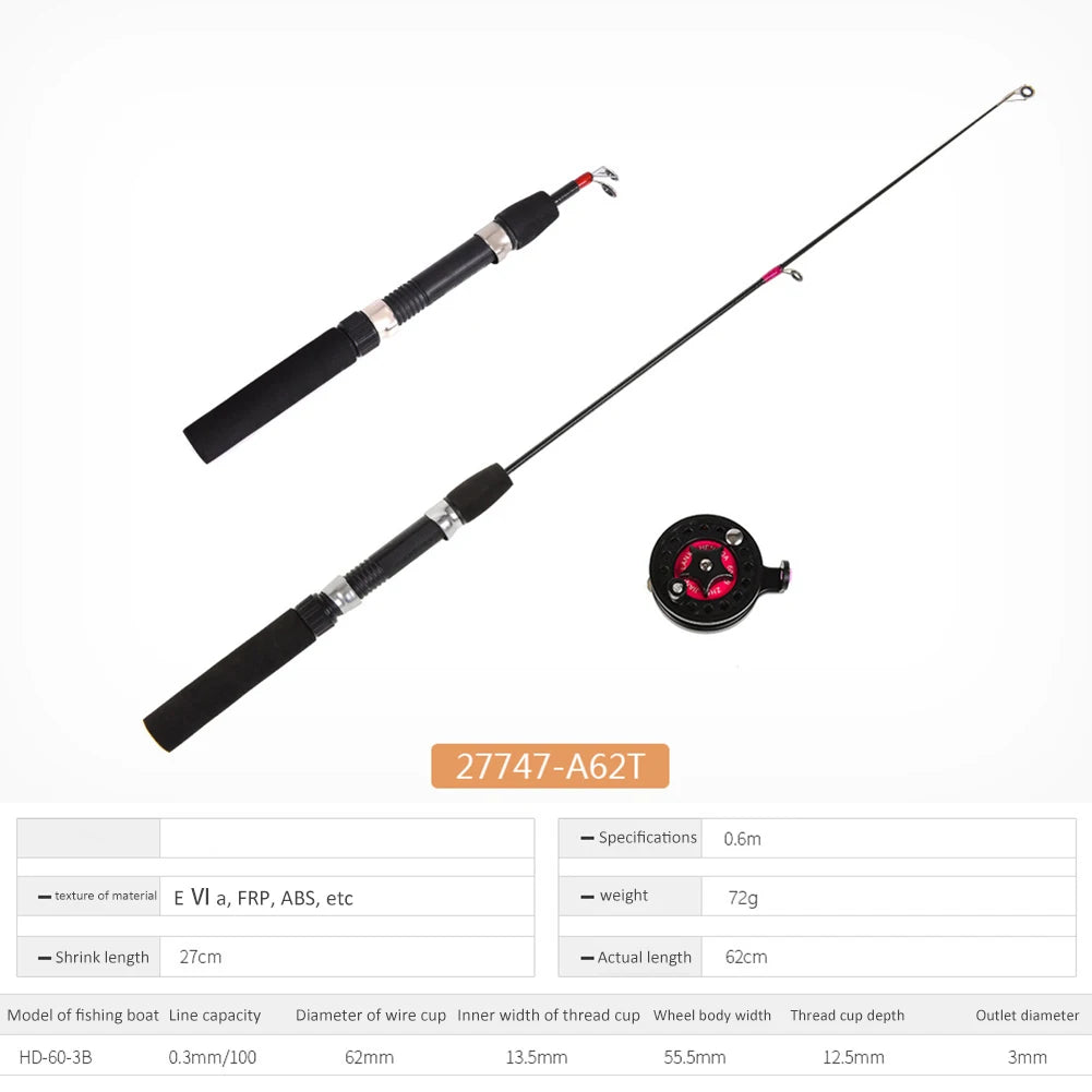 Telescopic Ice Fishing Rod Ultra Light Pole For River Lake