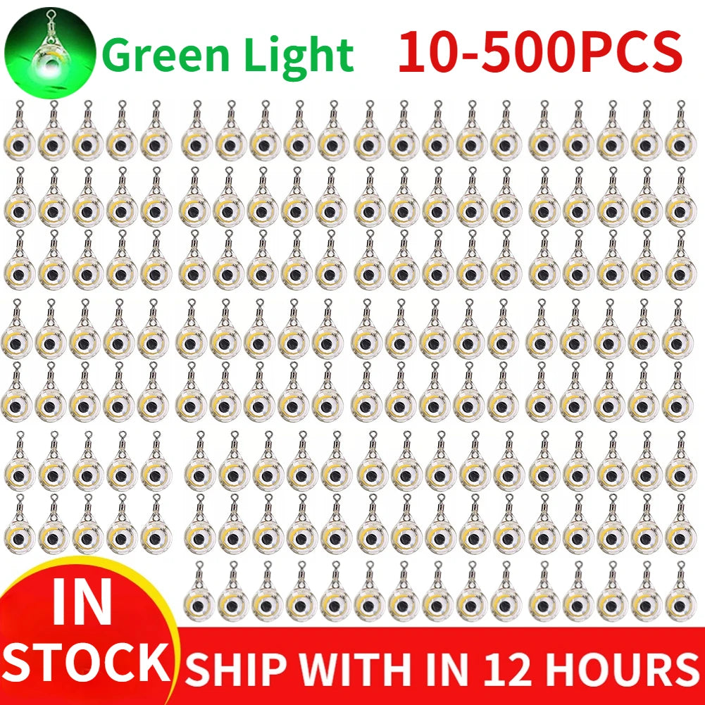 Mini Fishing Lure Light LED Deep Drop Underwater Eye Shape Luminous