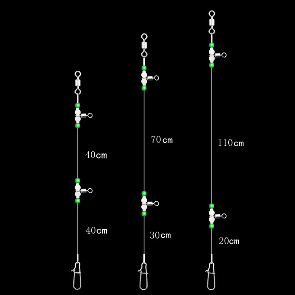 High Concerned Night Glow Fishing Leaders 360 Degree Swivel Snaps
