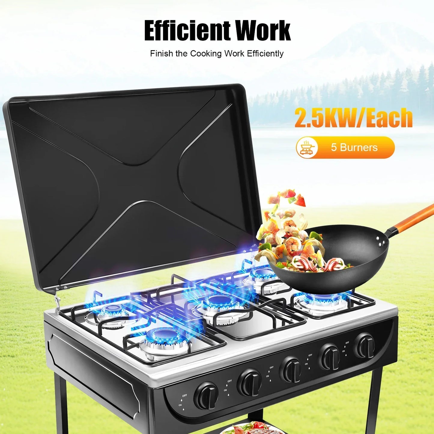 Disposable Five Burner Outdoor Gas Stove