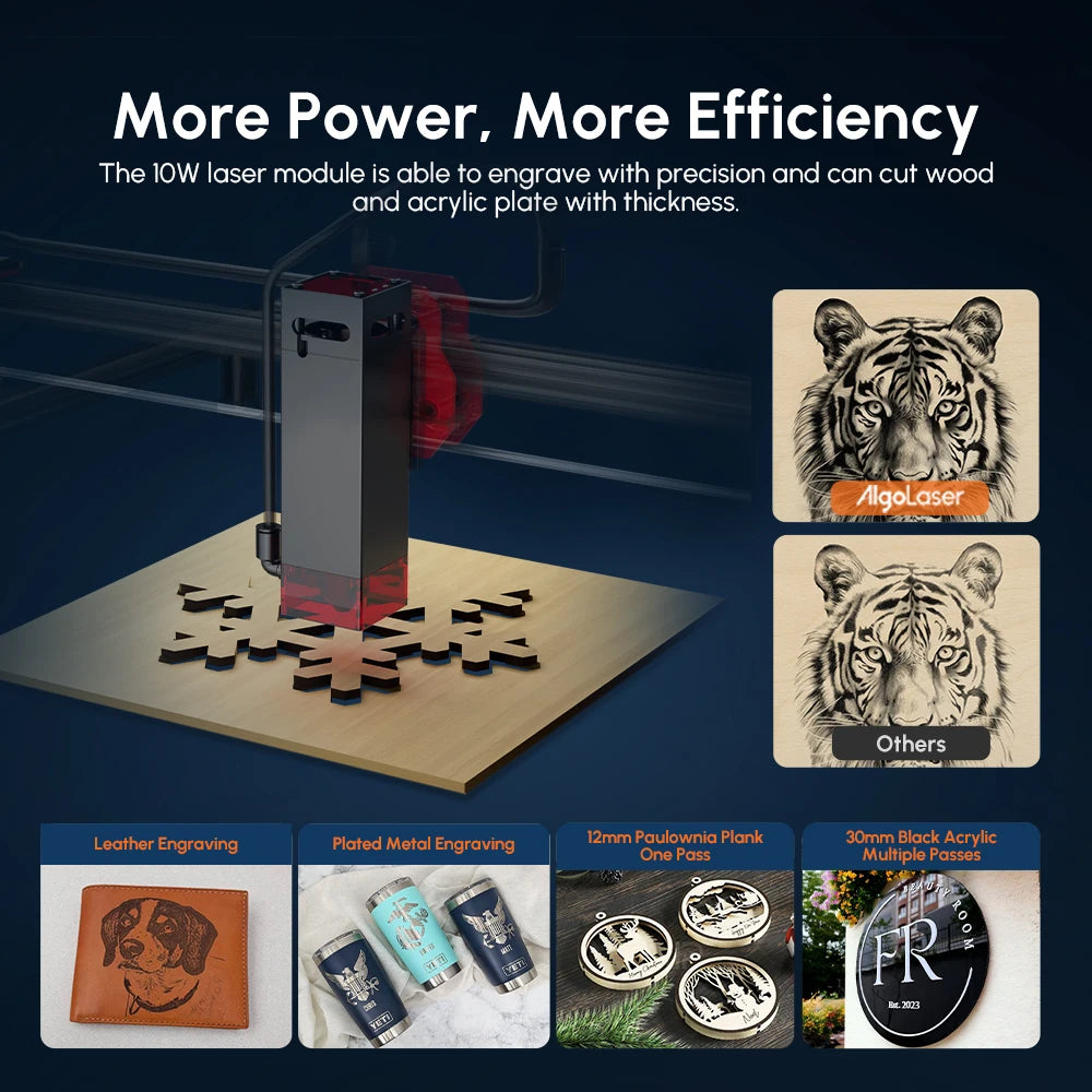 AlgoLaser 10W Laser Engraver DIY Kit CNC Cutter with Extensions