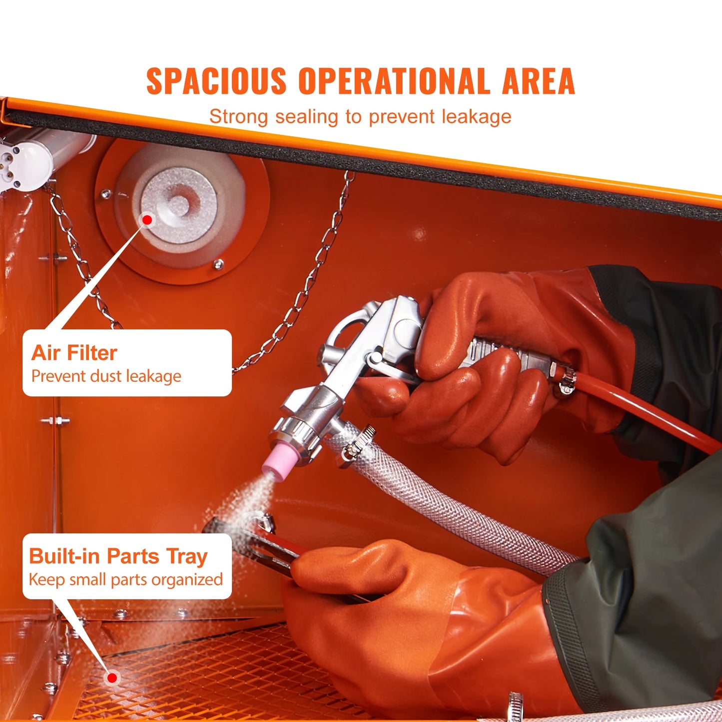 SucceBuy Sandblasting Cabinet Portable Benchtop Sandblaster