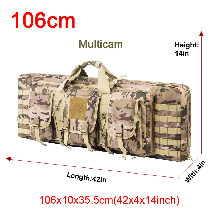 LQARMY Tactical Double Rifle Case with Molle Bag Sniper
