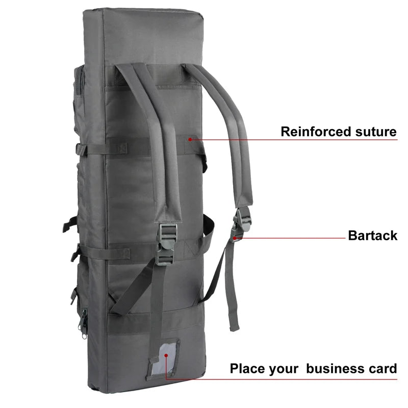 LQARMY Tactical Double Rifle Case with Molle Bag Sniper