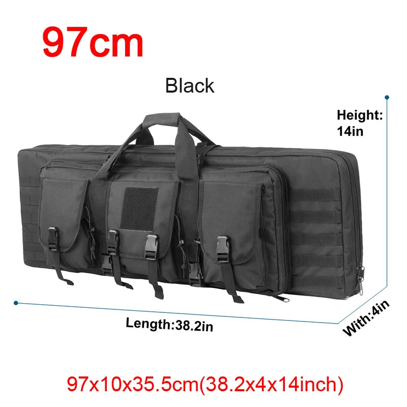 LQARMY Tactical Double Rifle Case with Molle Bag Sniper