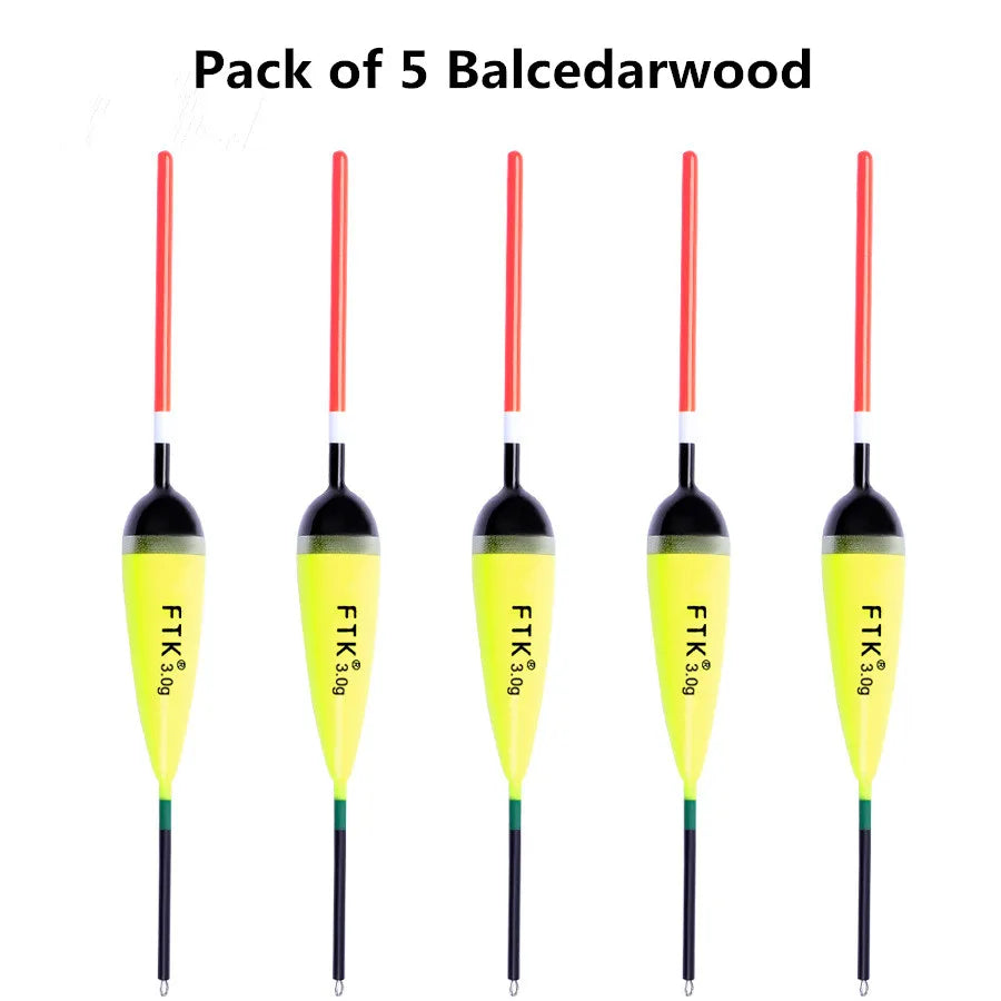 Shiqian Balcedarwood Carp Fishing Float Long Tail Drifting 5 Pieces