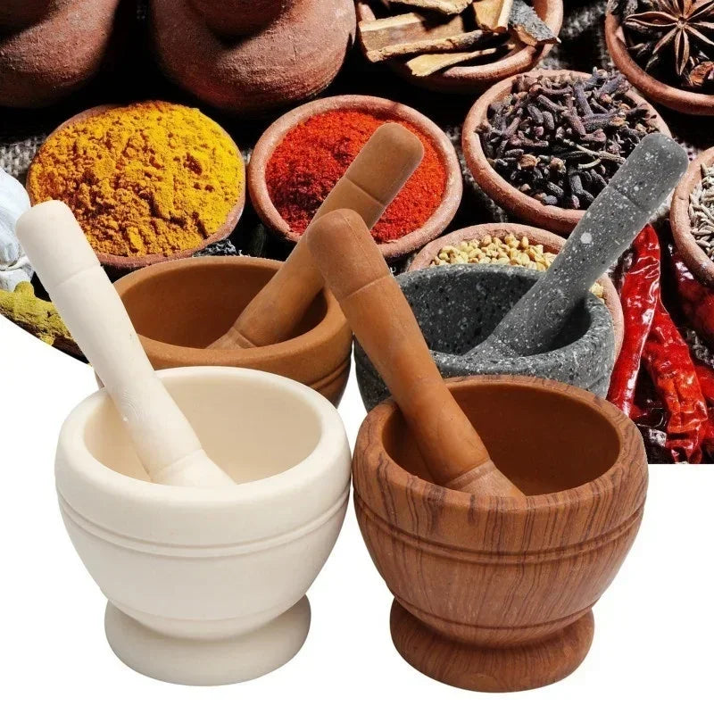 Resin Mortar And Pestle Set For Garlic And Herbs Kitchen