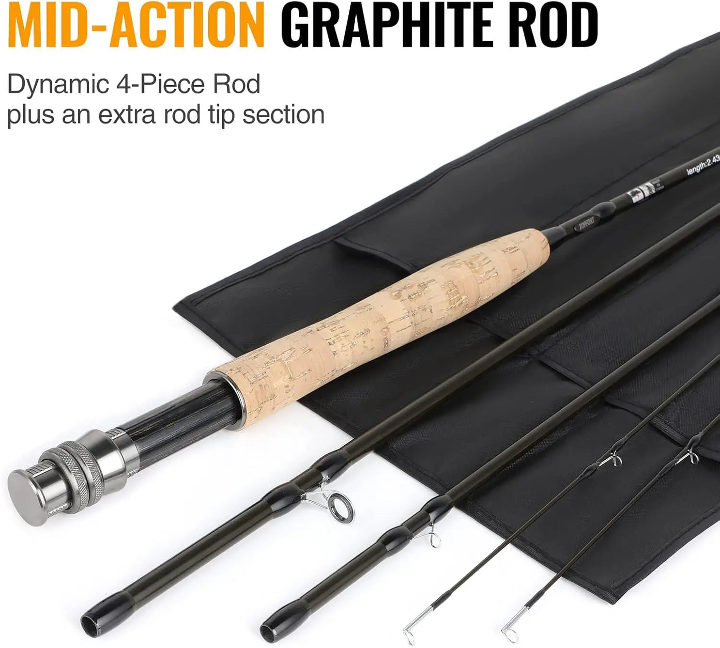 Lightweight Graphite Fly Rod and Reel Combo Starter Kit