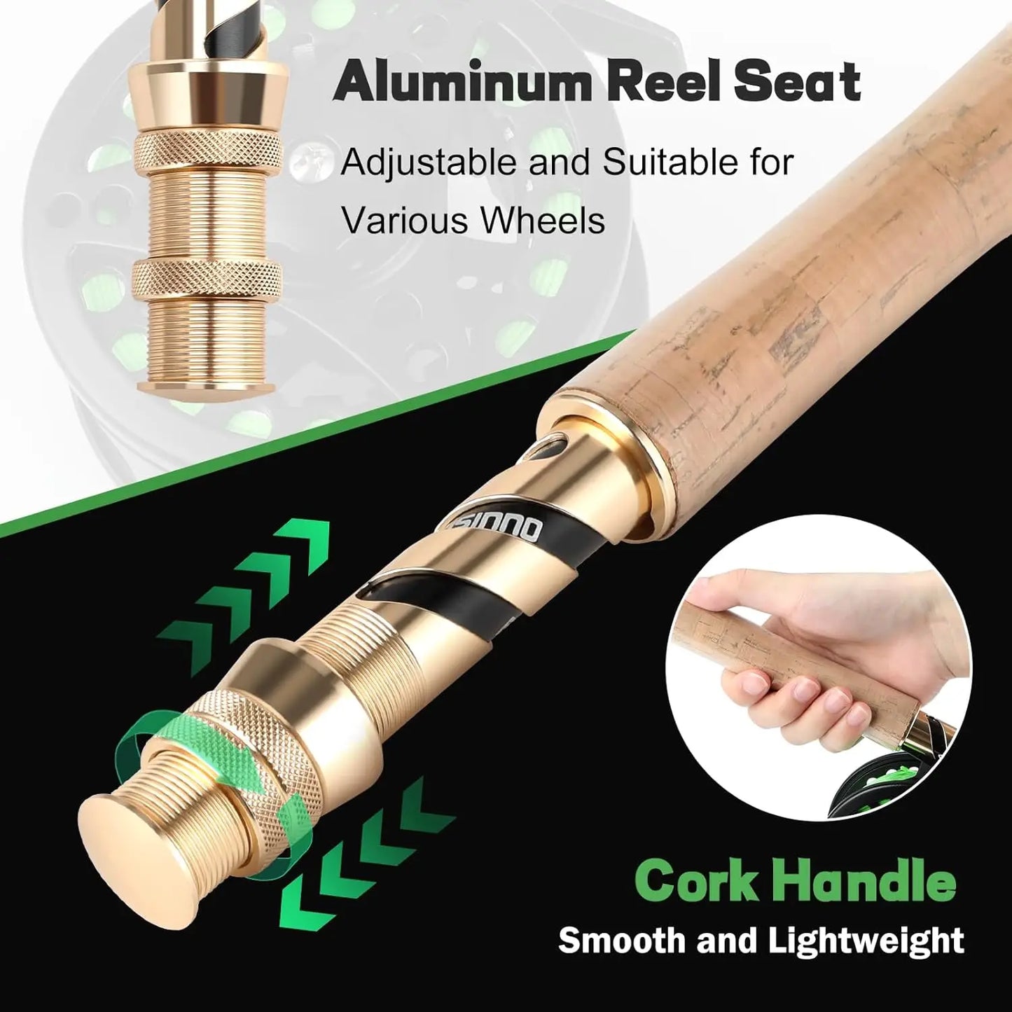 Lightweight Graphite Fly Rod And Reel Starter Kit With Bag