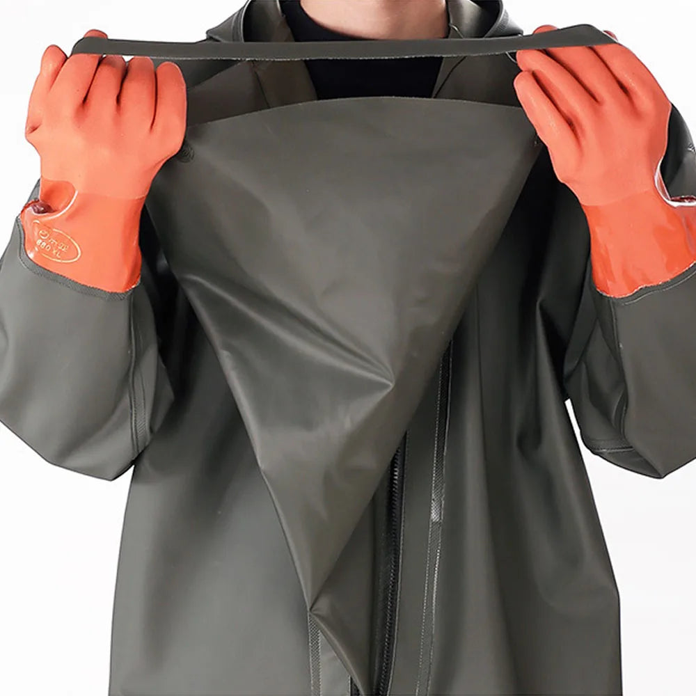 Men's Hooded Wader Waterproof Overalls Boots Gloves For Fishing