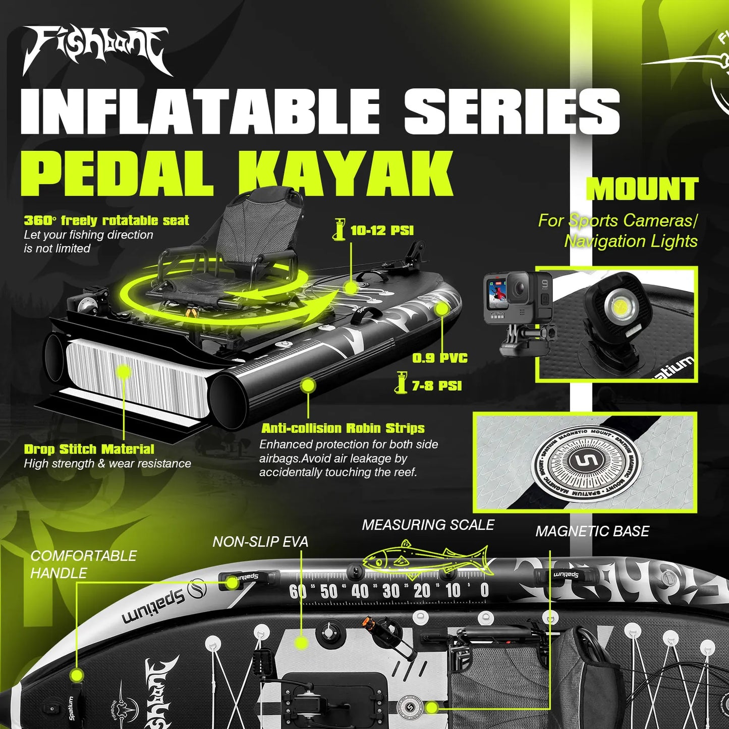 Spatium Kayak Pedal Drive System For Sit On Top Fishing