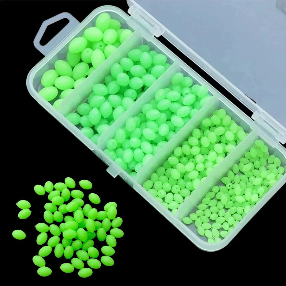 JSFUN Luminous Fishing Beads 375 Pcs Set Glow Float Lures