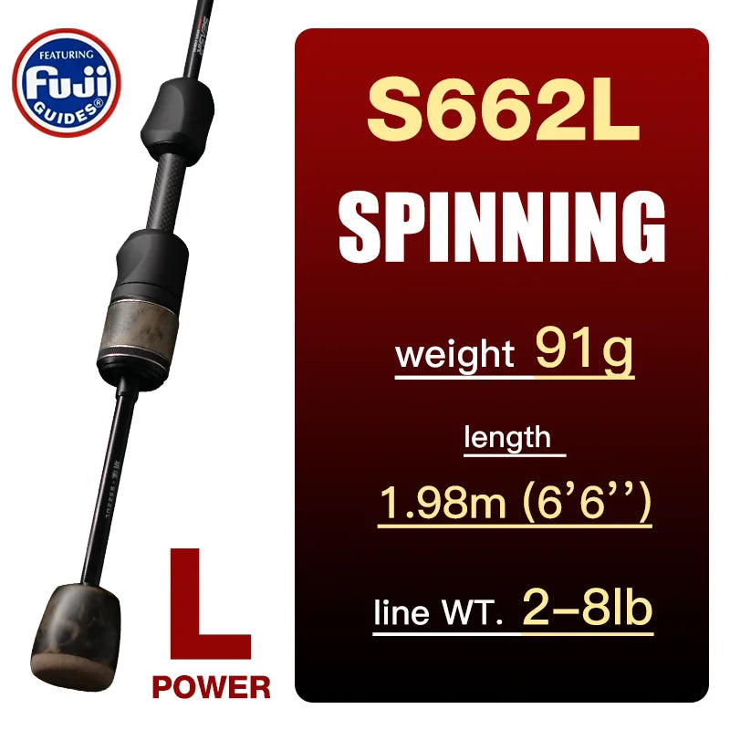 SeaSir Stream Spinning Baitcasting Rod Ultralight Carbon Handle