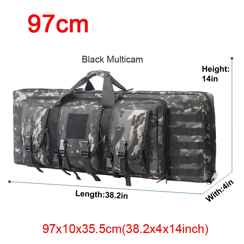 LQARMY Tactical Double Rifle Case with Molle Bag Sniper