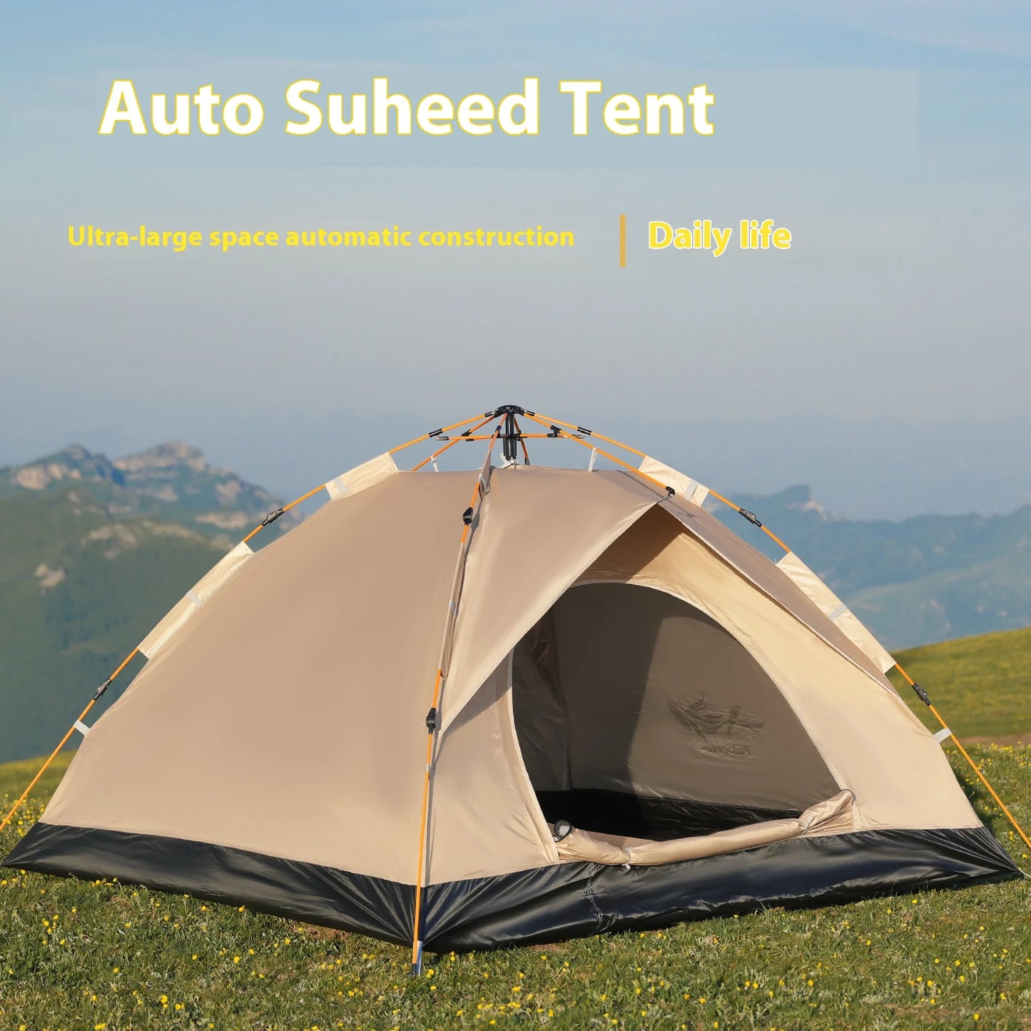 Pakicetus Windproof Camping Tent Easy Setup For Family Travel