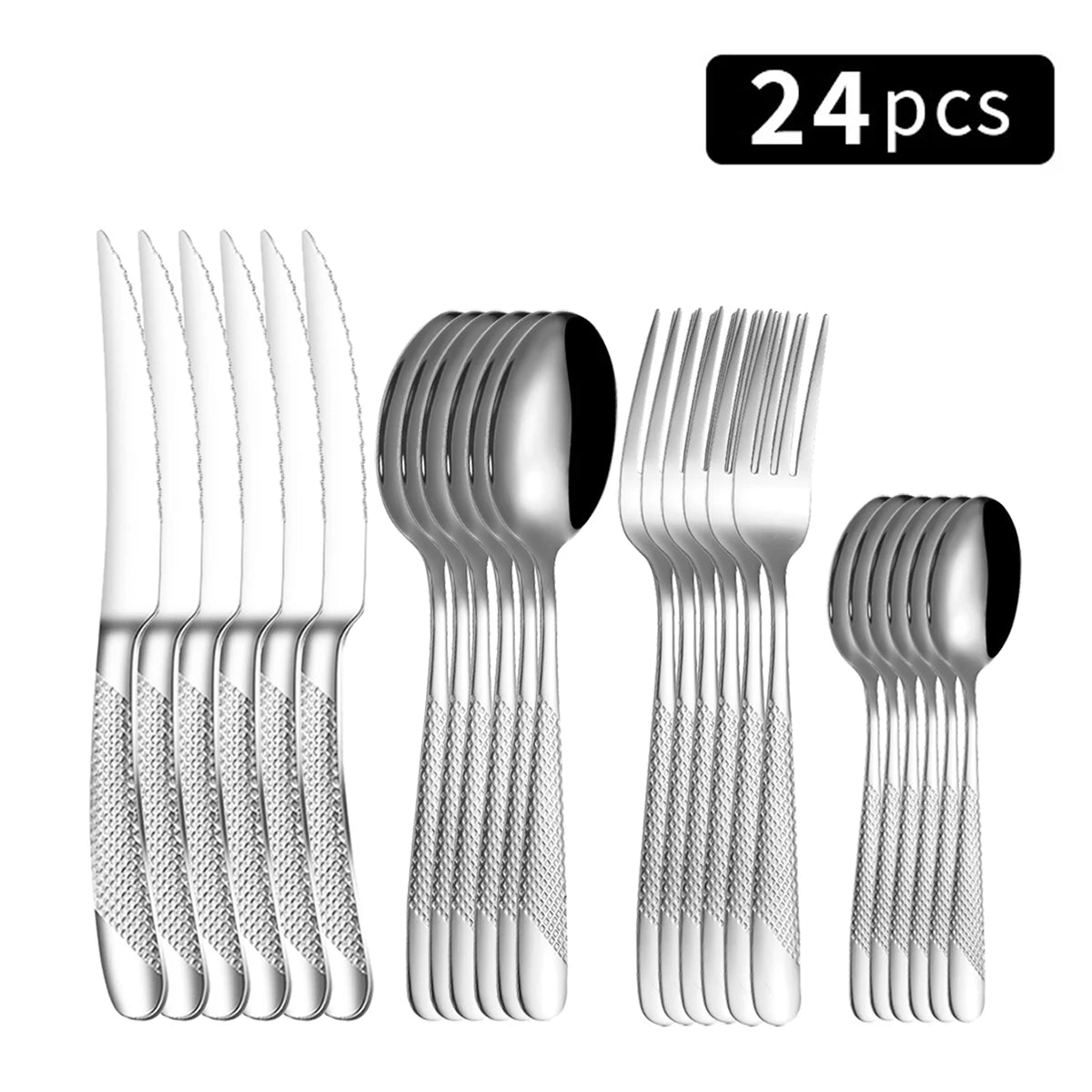Choice Star Diamond 24pc Stainless Steel Flatware Set